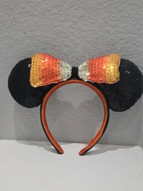 Kids Black Headband with Orange Sequin Bow Costume Accessory